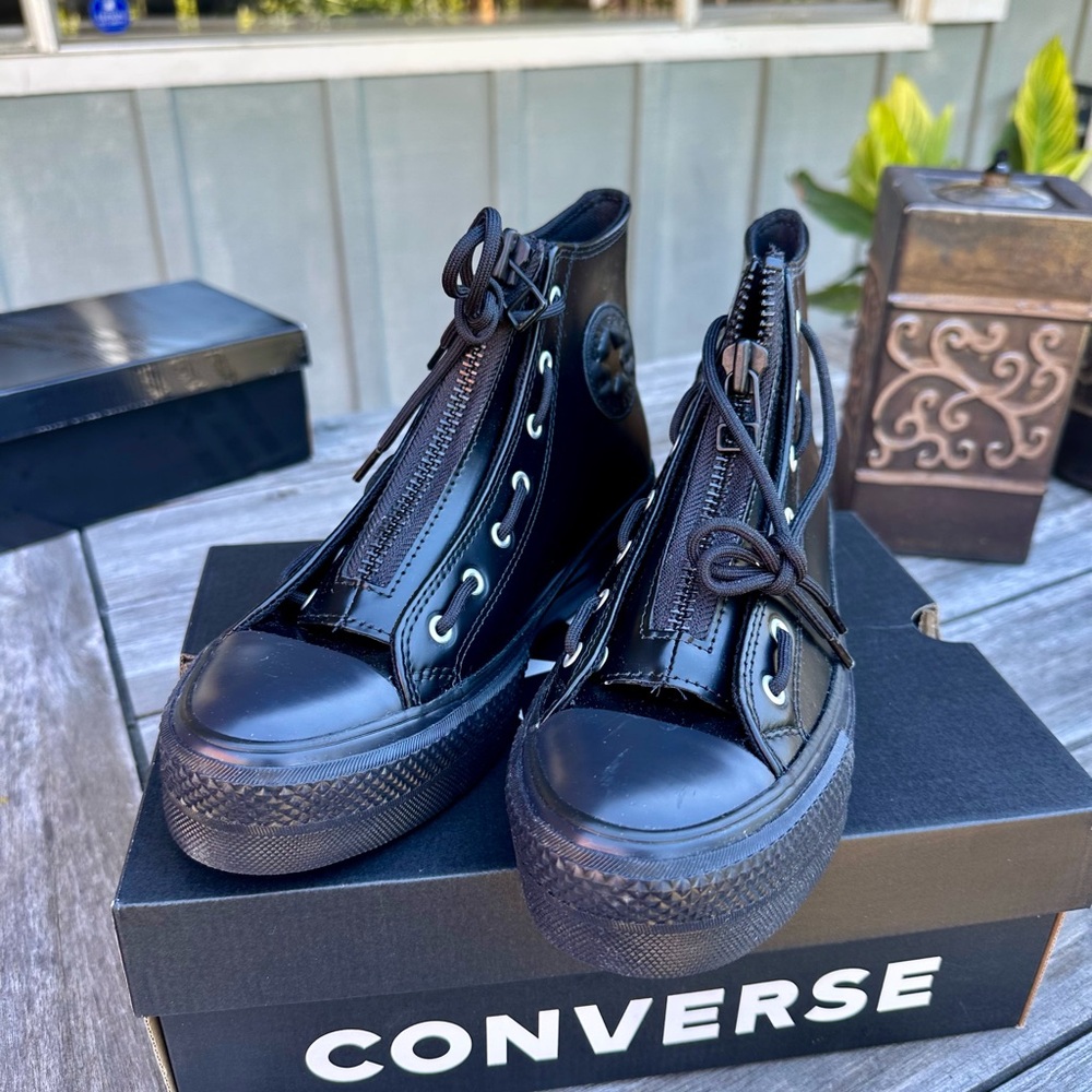 Converse Black High-Top Athletic Shoes